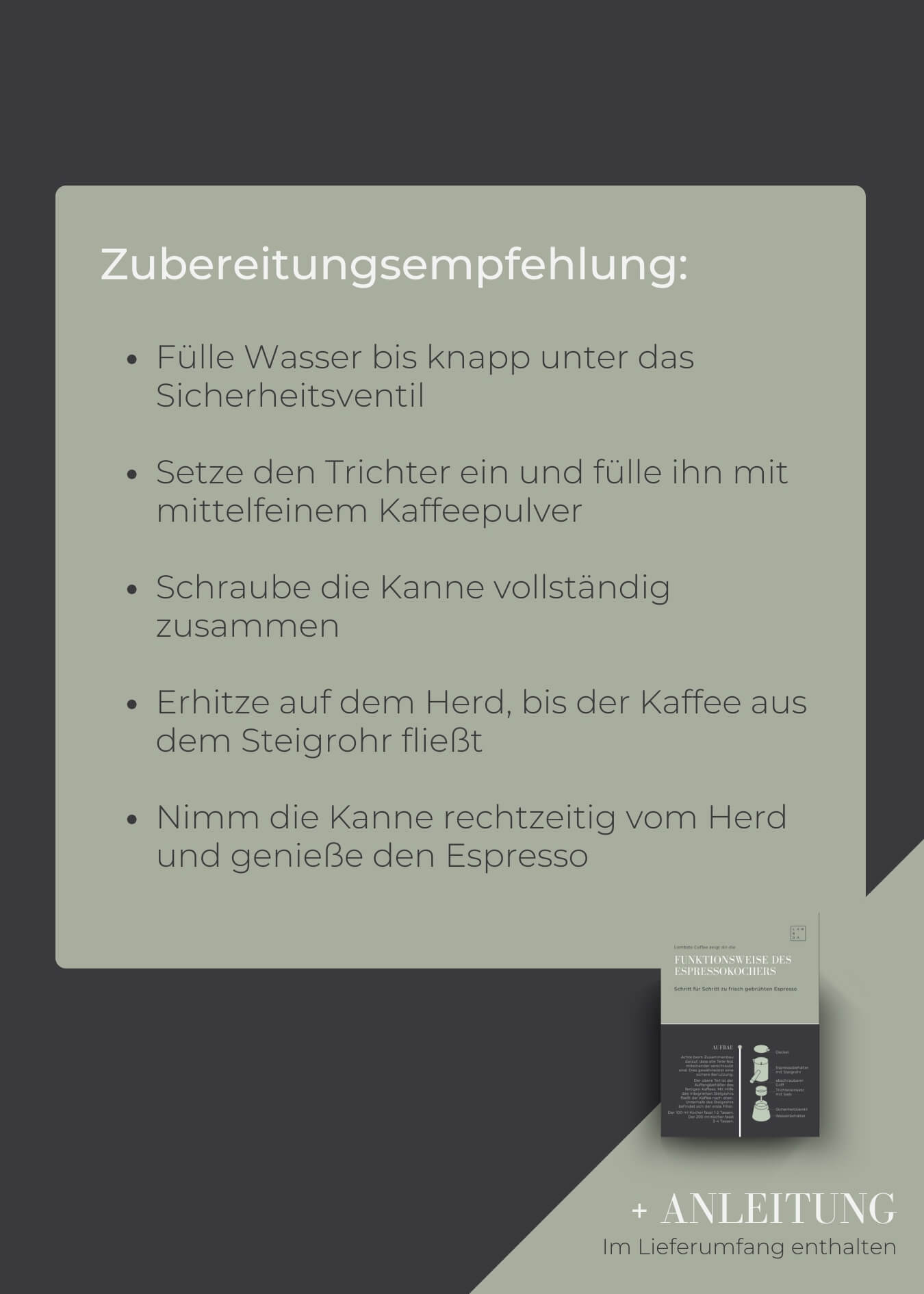 Espressokocher aus Edelstahl - Lambda Coffee