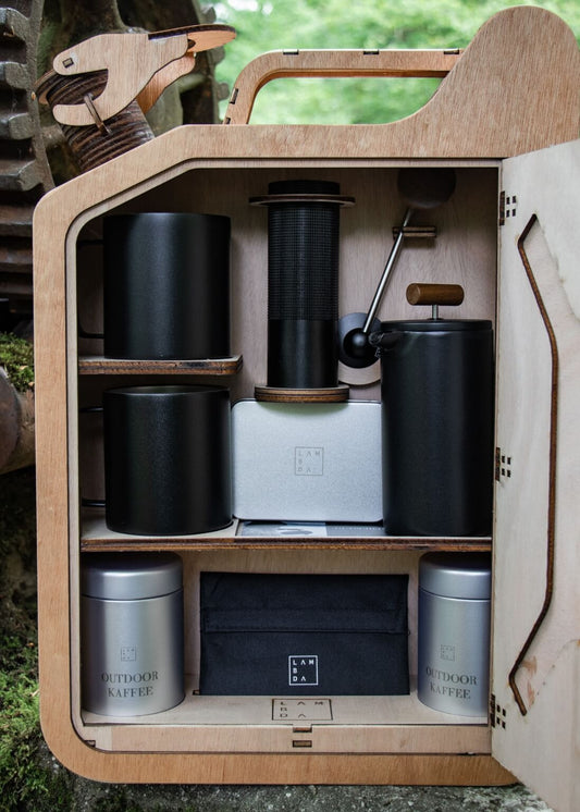 Holzkanister - Kaffeezubereitung - Lambda Coffee