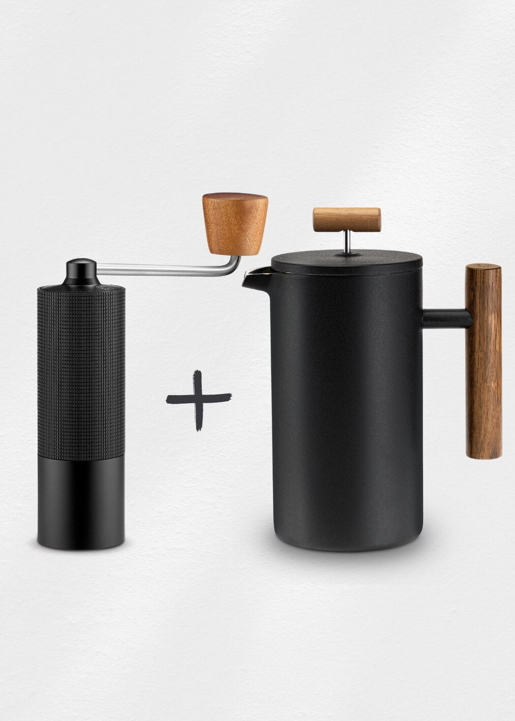 Thermo French Press aus Edelstahl mit Kaffeemühle mit Edelstahlmahlwerk