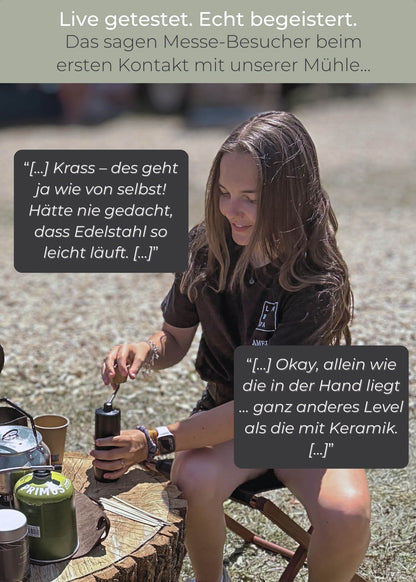 Kaffeemühle manuell mit Edelstahl-Mahlwerk