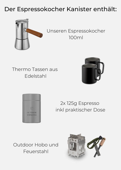 Holzkanister - Kaffeezubereitung