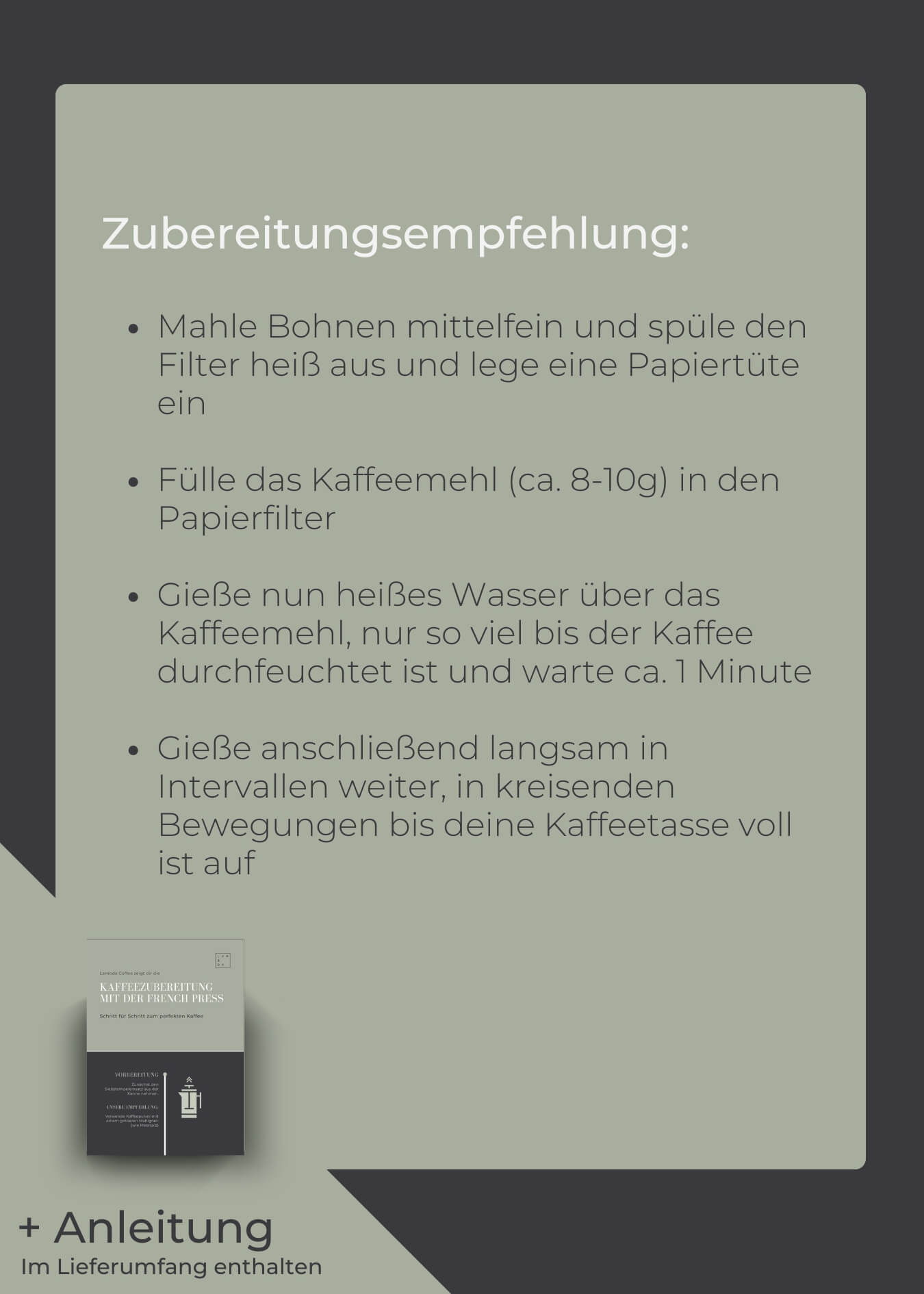 Hand Kaffeefilter aus Edelstahl (inkl. 10 Filter) - Lambda Coffee