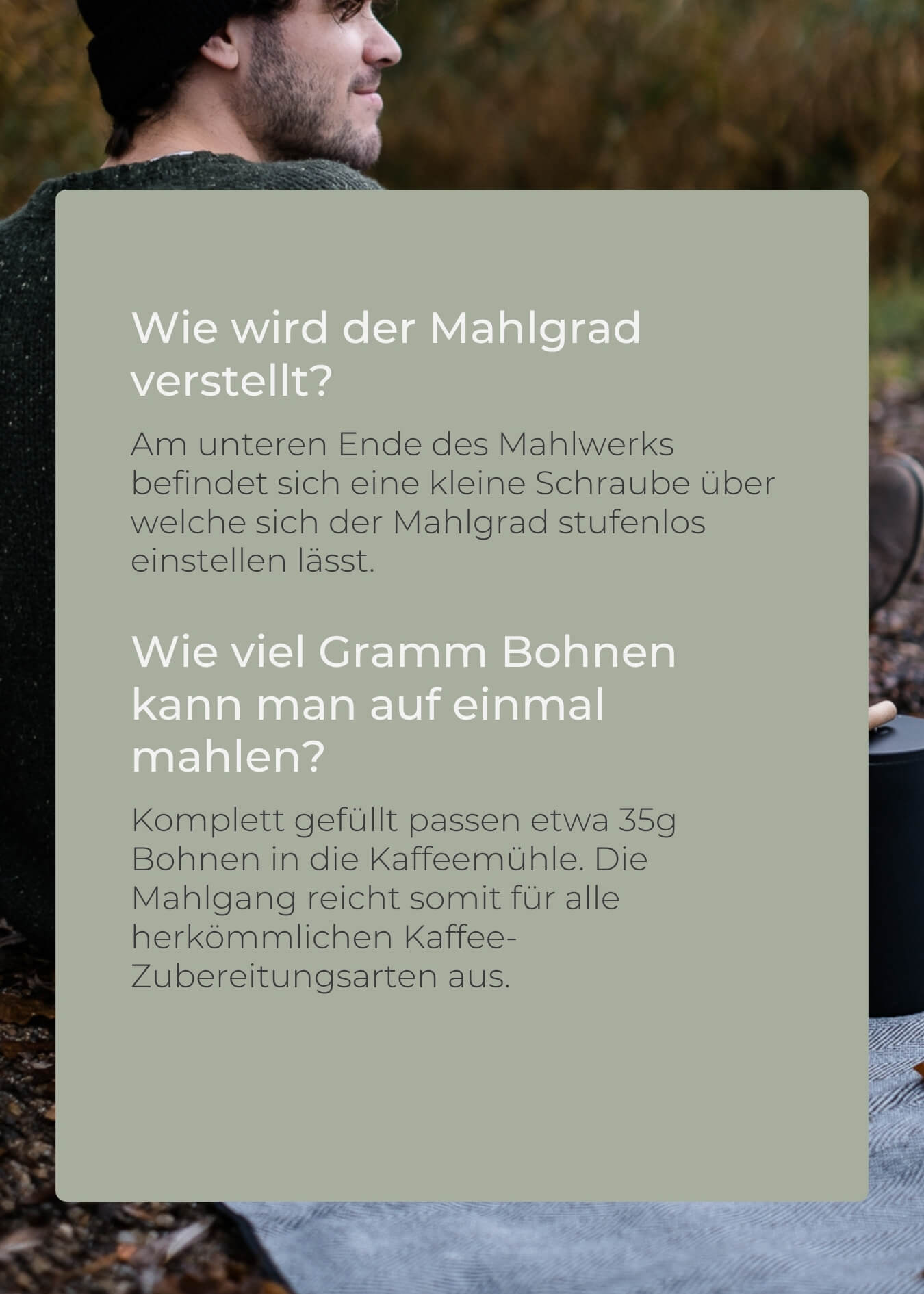 Kaffeemühle manuell mit Keramik-Mahlwerk - Lambda Coffee