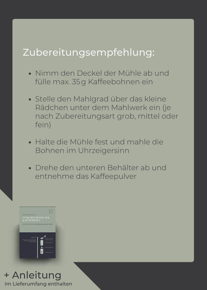Kaffeemühle manuell mit Keramik-Mahlwerk - Lambda Coffee