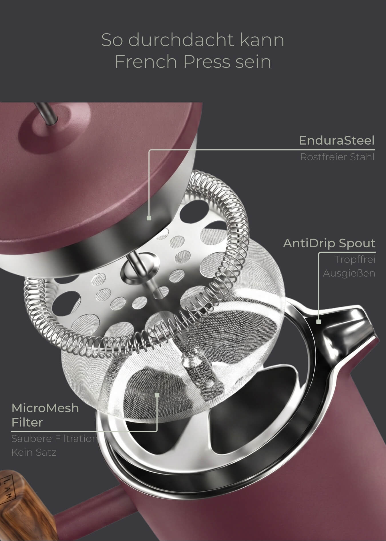 Thermo French Press aus Edelstahl - Lambda Coffee