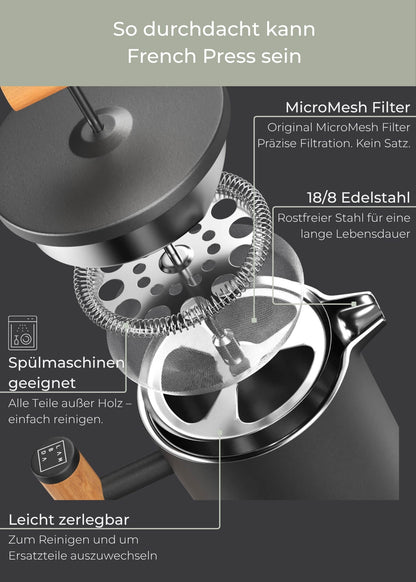 Thermo French Press aus Edelstahl