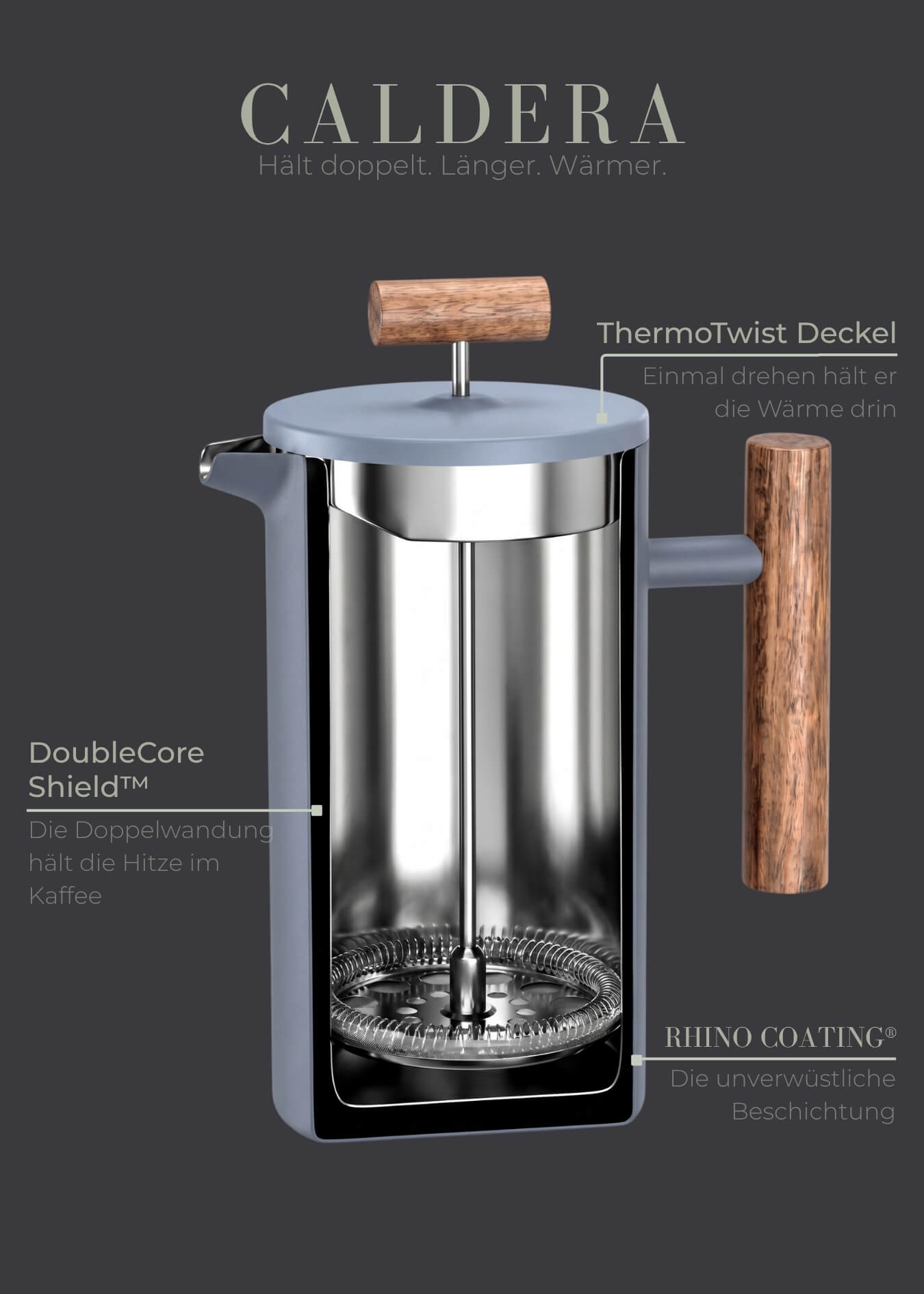 Thermo French Press aus Edelstahl - Lambda Coffee