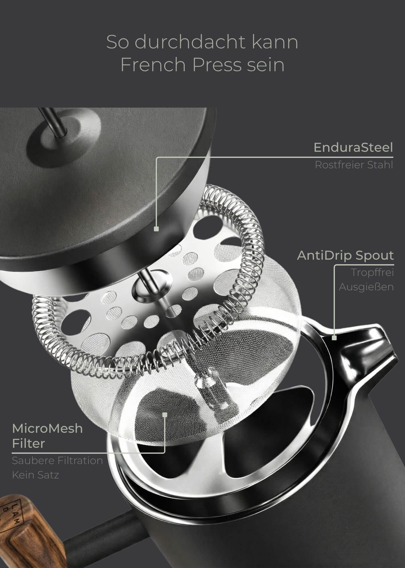 Thermo French Press aus Edelstahl - Lambda Coffee