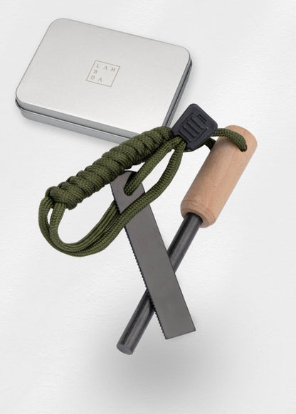 Feuerstahl mit Zunder und Aufbewahrungsbox - Lambda Coffee