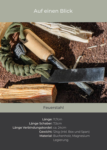 Feuerstahl mit Zunder und Aufbewahrungsbox - Lambda Coffee