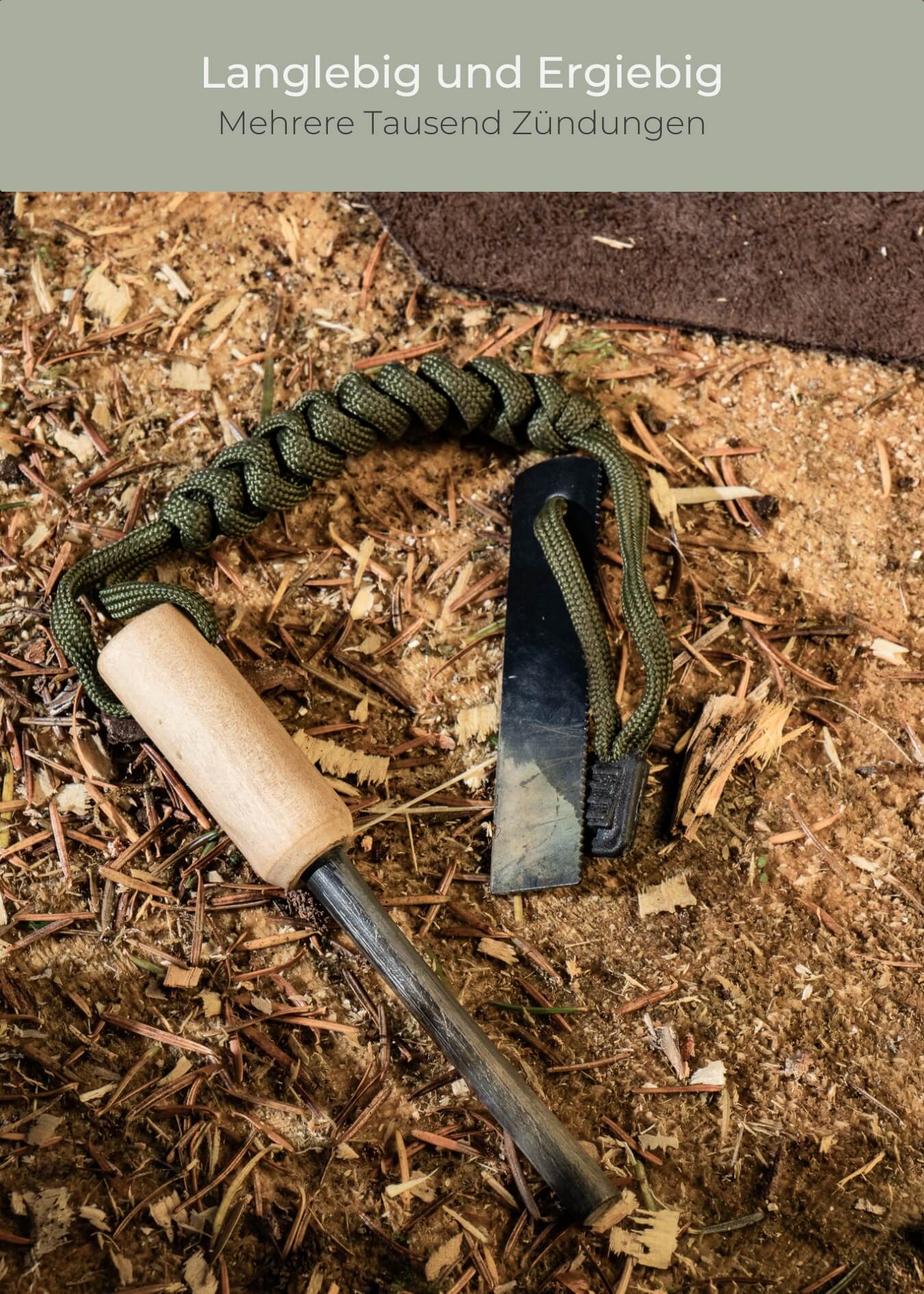 Feuerstahl mit Zunder und Aufbewahrungsbox - Lambda Coffee