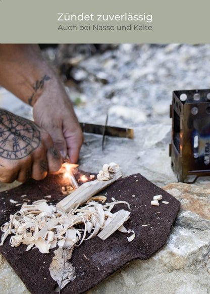 Feuerstahl mit Zunder und Aufbewahrungsbox - Lambda Coffee
