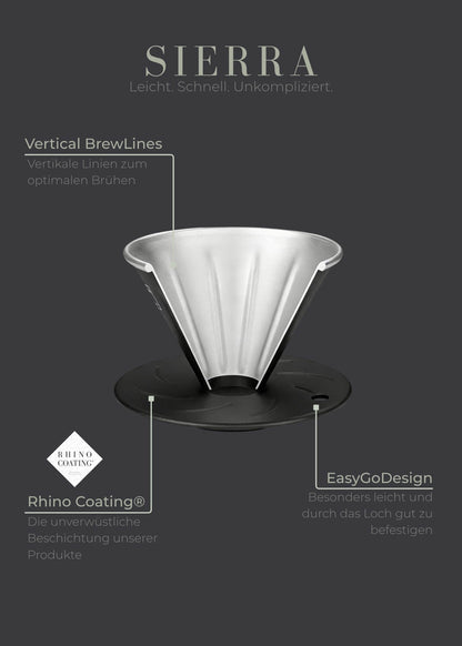 Hand Kaffeefilter aus Edelstahl (inkl. 10 Filter) - Lambda Coffee