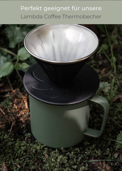 "Hand Kaffeefilter Sierra kombiniert mit Thermobecher Moss Green von Lambda Coffee"