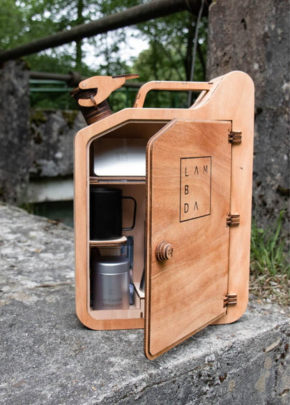 Holzkanister - Kaffeezubereitung